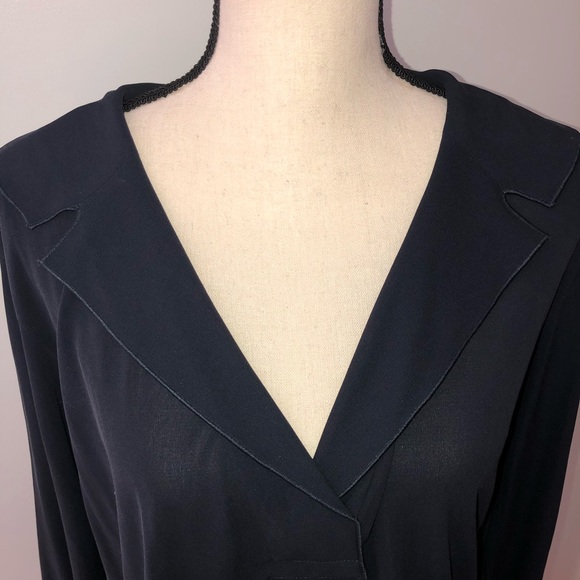 Charles Nolan | New York | navy blue silk top | M - Picture 2 of 5